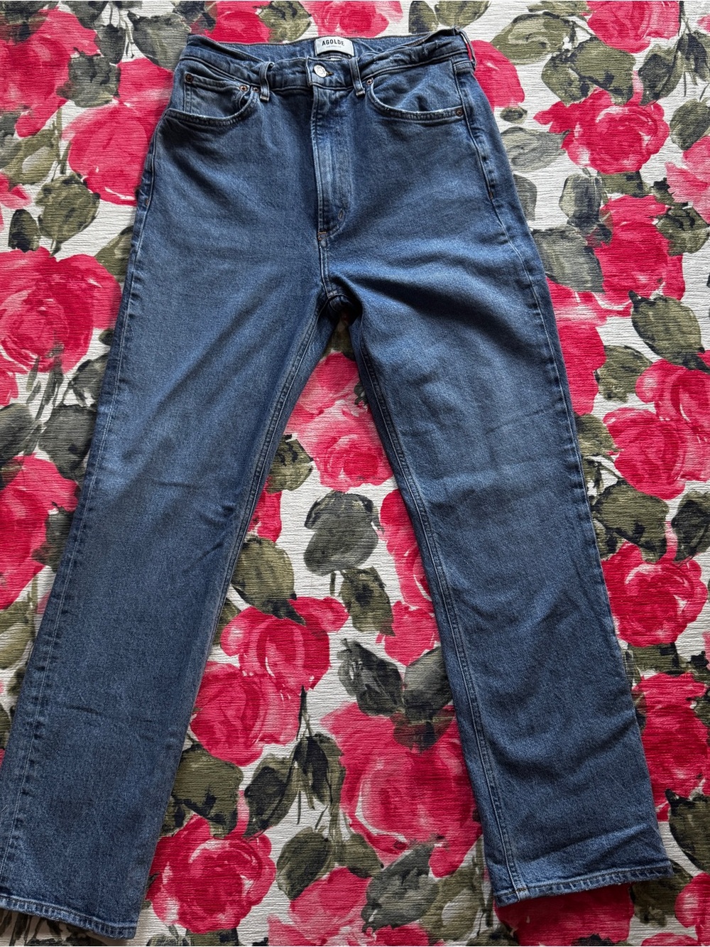 Agolde High-Rise Stovepipe Straight Leg Jeans in Melody